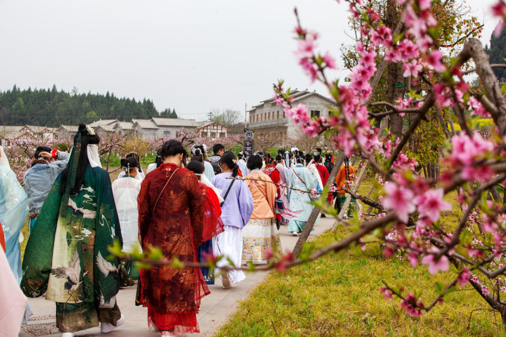 四川西充桃博园汉服春色满园